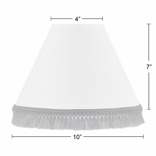 Boho Fringe White and Grey Collection Lamp Shade - alt image 1
