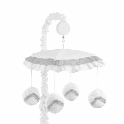 Boho Fringe White and Grey Collection Musical Mobile