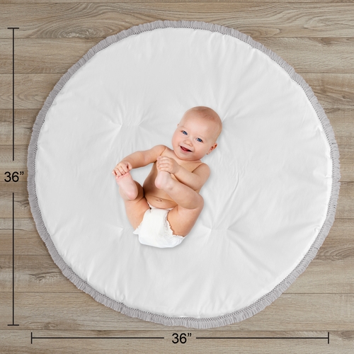 Boho Fringe White and Grey Collection Playmat - alt image 3