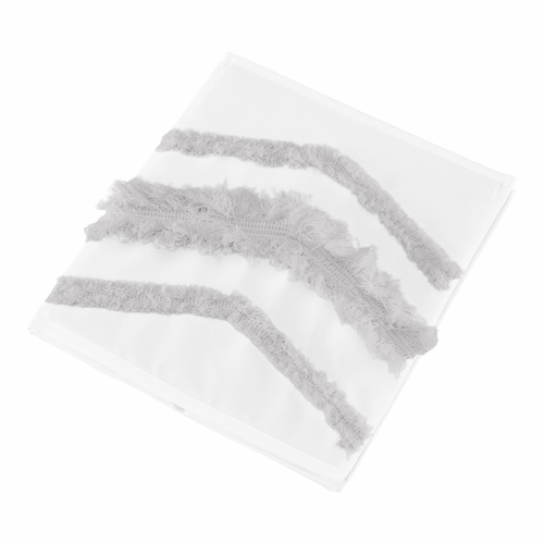 Boho Fringe White and Grey Collection Tufted Foldable Fabric Storage Bins - alt image 3