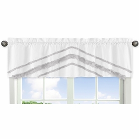 Boho Fringe White and Grey Collection Tufted Window Valance