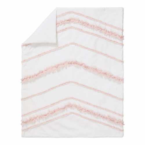 Boho Fringe White and Pink Collection 4 Piece Crib Bedding - alt image 2