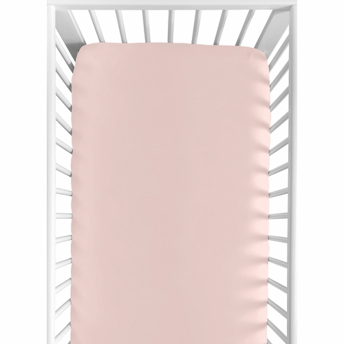 Boho Fringe White and Pink Collection Crib Sheet