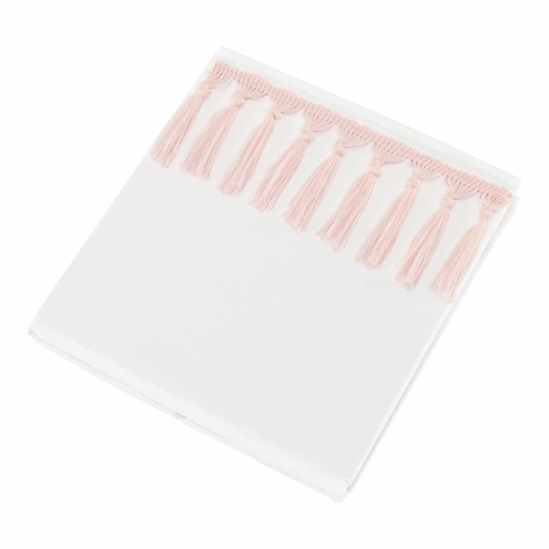 Boho Fringe White and Pink Collection Fabric Toy Bin Storage - alt image 3