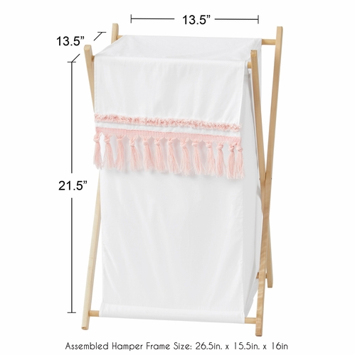 Boho Fringe White and Pink Collection Hamper - alt image 3