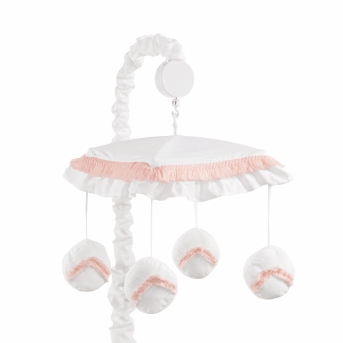 Boho Fringe White and Pink Collection Musical Mobile