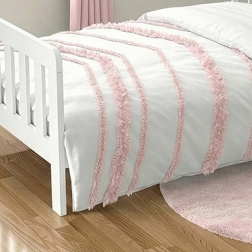 Boho Fringe White and Pink Collection Toddler Bedding - alt image 5
