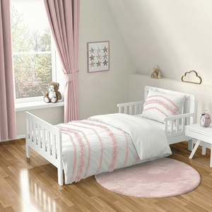 Boho Fringe White and Pink Collection Toddler Bedding