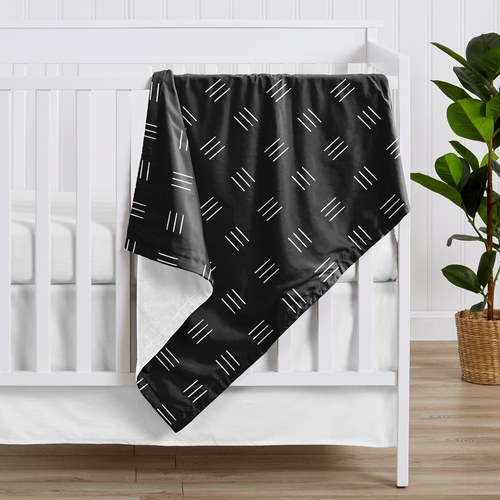 Boho Hatch Black and White Baby Blanket - alt image 1
