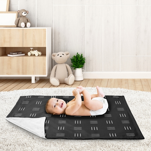 Boho Hatch Black and White Baby Blanket - alt image 2