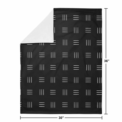 Boho Hatch Black and White Baby Blanket - alt image 3