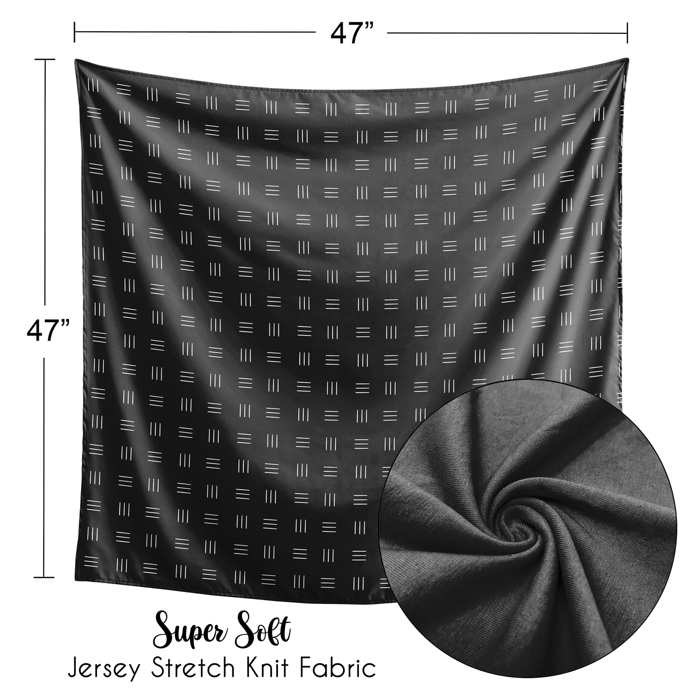 Boho Hatch Black and White Baby Swaddle Blanket