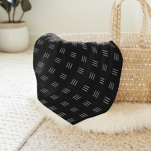 Boho Hatch Black and White Baby Swaddle Blanket - alt image 3