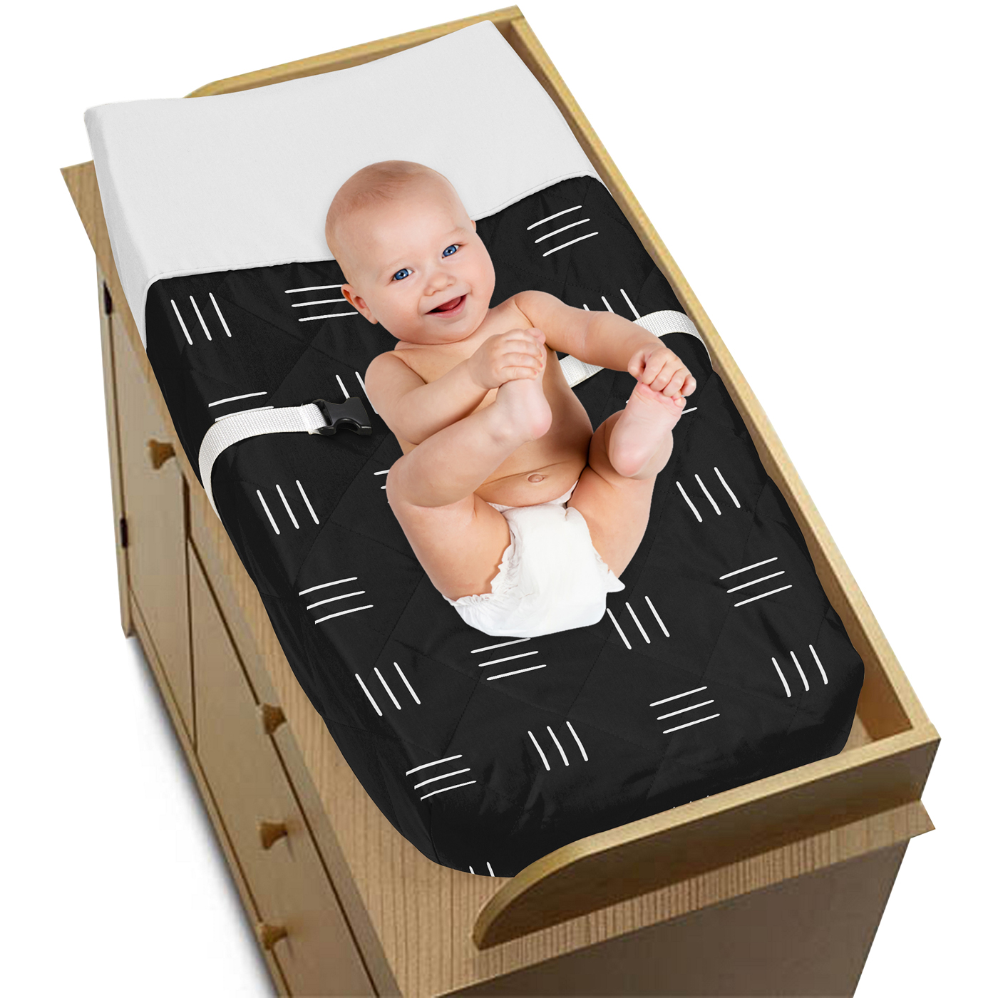 Boho Hatch Black and White Changing Pad Cover