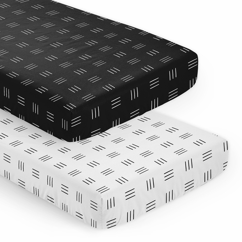 Boho Hatch Black and White Collection 2 Pack Crib Sheets