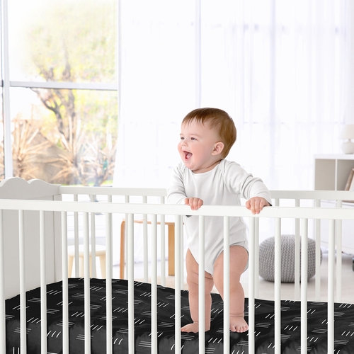 Boho Hatch Black and White Collection 2 Pack Crib Sheets - alt image 3