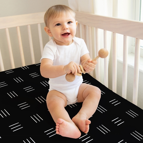 Boho Hatch Black and White Collection 2 Pack Crib Sheets - alt image 4