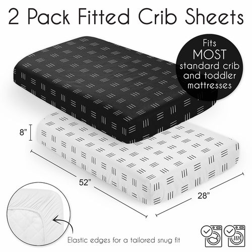 Boho Hatch Black and White Collection 2 Pack Crib Sheets - alt image 5