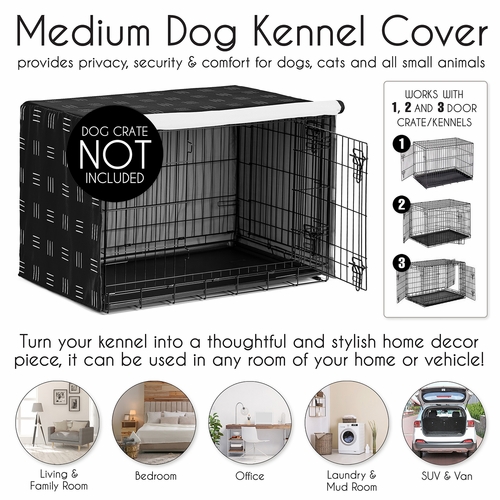 Boho Hatch Black and White Collection Dog Crate Kennel Cover 36in. - alt image 3