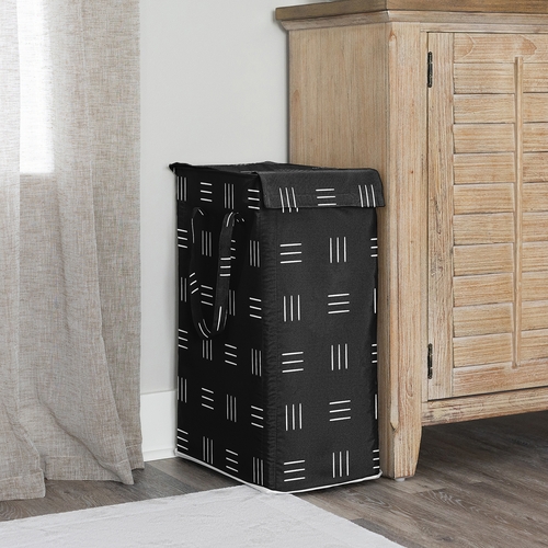 Boho Hatch Black and White Collection Laundry Hamper with Handles - alt image 1