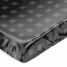 Boho Hatch Black and White Collection Satin Fitted Crib Sheet