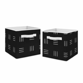 Boho Hatch Black and White Foldable Fabric Storage Bins