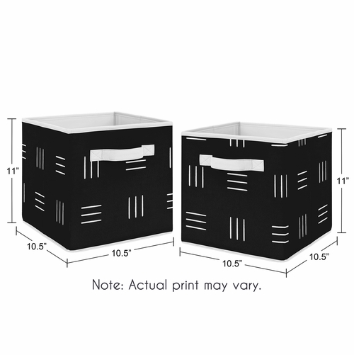 Boho Hatch Black and White Foldable Fabric Storage Bins - alt image 2