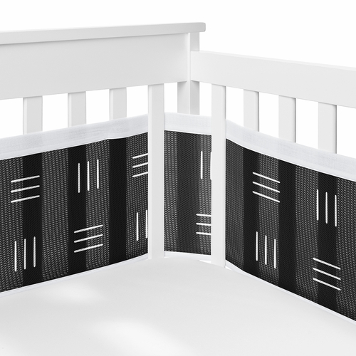 Boho Hatch Black and White Sweet Jojo Designs + BreathableBaby Breathable Mesh Crib Liner