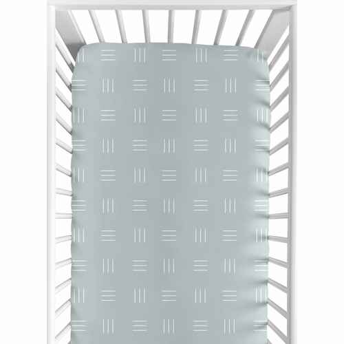 Boho Hatch Blue and White Crib Sheet
