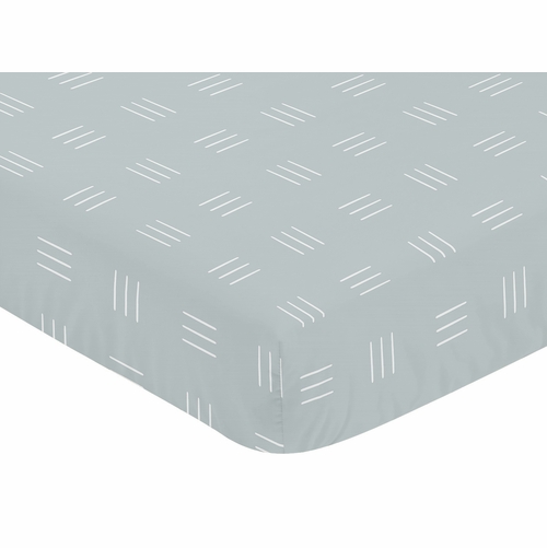 Boho Hatch Blue and White Crib Sheet - alt image 2