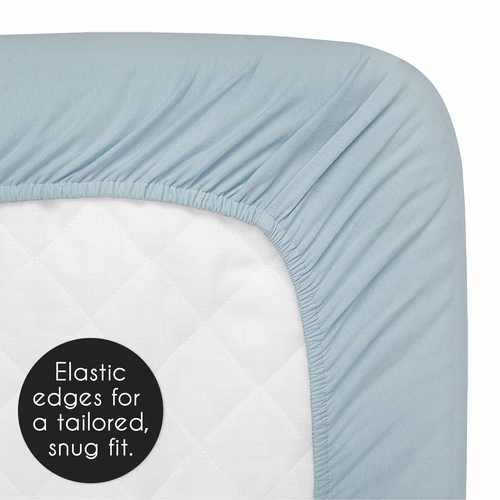 Boho Hatch Blue and White Crib Sheet - alt image 4