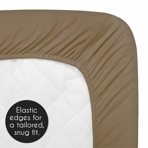 Boho Hatch Cocoa Brown and White Crib Sheet - alt image 4