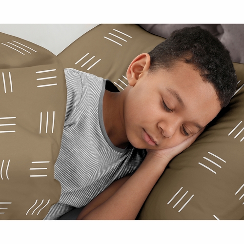 Boho Hatch Cocoa Brown and White Twin Sheet Set - alt image 2