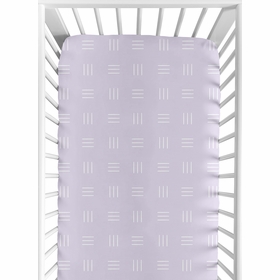 Boho Hatch Lavender Purple and White Crib Sheet