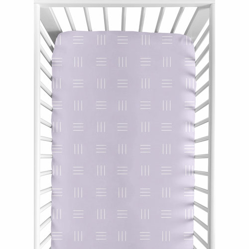 Boho Hatch Lavender Purple and White Crib Sheet