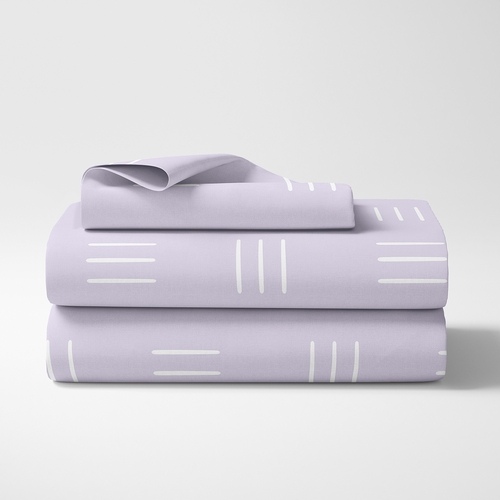 Boho Hatch Lavender Purple and White Twin Sheet Set - alt image 1
