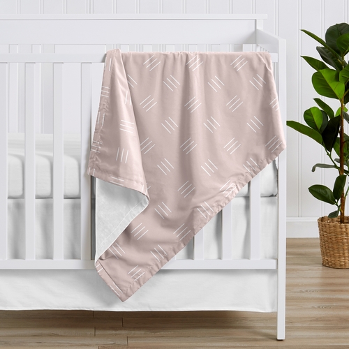 Boho Hatch Mauve and White Baby Blanket - alt image 1
