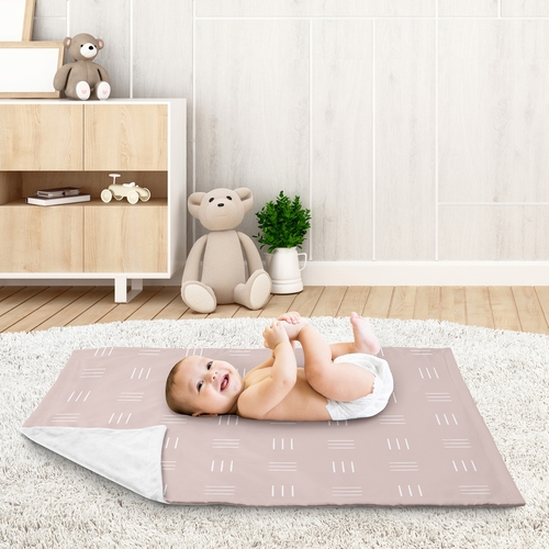 Boho Hatch Mauve and White Baby Blanket - alt image 2