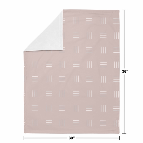 Boho Hatch Mauve and White Baby Blanket - alt image 3