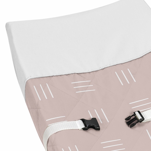 Boho Hatch Mauve and White Changing Pad Cover