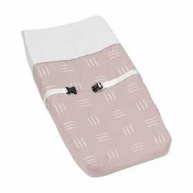 Boho Hatch Mauve and White Changing Pad Cover