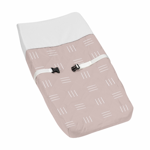 Boho Hatch Mauve and White Changing Pad Cover