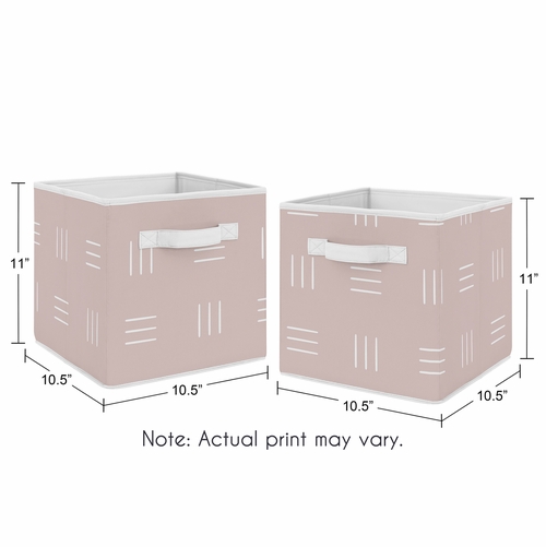 Boho Hatch Mauve and White Foldable Fabric Storage Bins - alt image 2