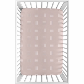 Boho Hatch Mauve and White Mini Crib Sheet