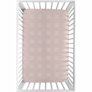 Boho Hatch Mauve and White Mini Crib Sheet