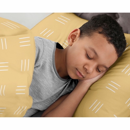 Boho Hatch Mustard and White Twin Sheet Set - alt image 2