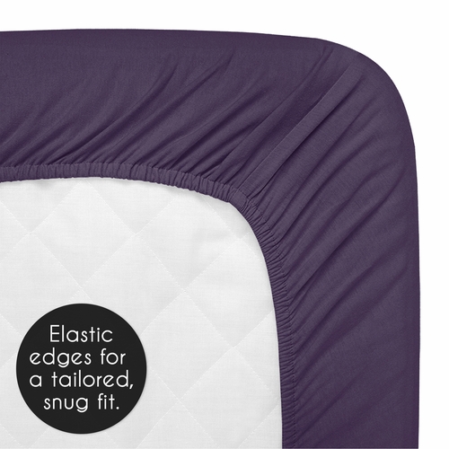 Boho Hatch Plum Purple and White Twin Sheet Set - alt image 4