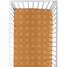 Boho Hatch Pumpkin and White Crib Sheet