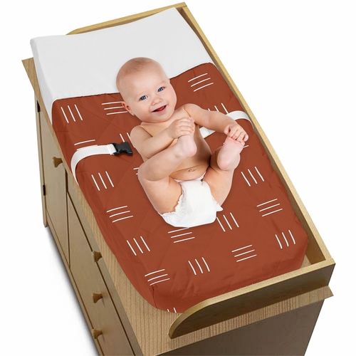 Boho Hatch Rust and White Changing Pad Cover