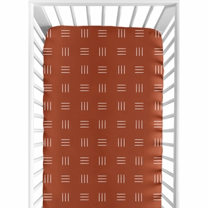 Boho Hatch Rust and White Crib Sheet